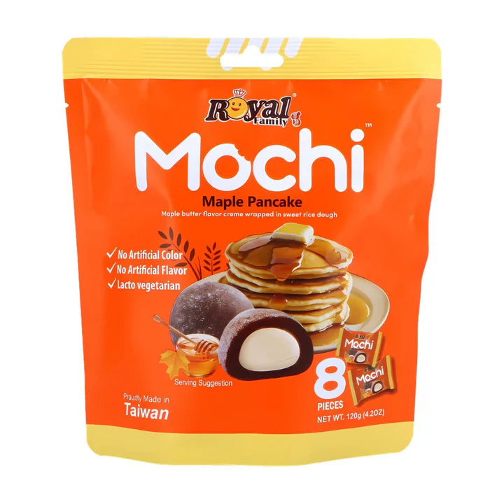 Royal Family Maple Pancake Mochi, mochi al gusto di sciroppo d'acero da 120g (Confezione da 12)
