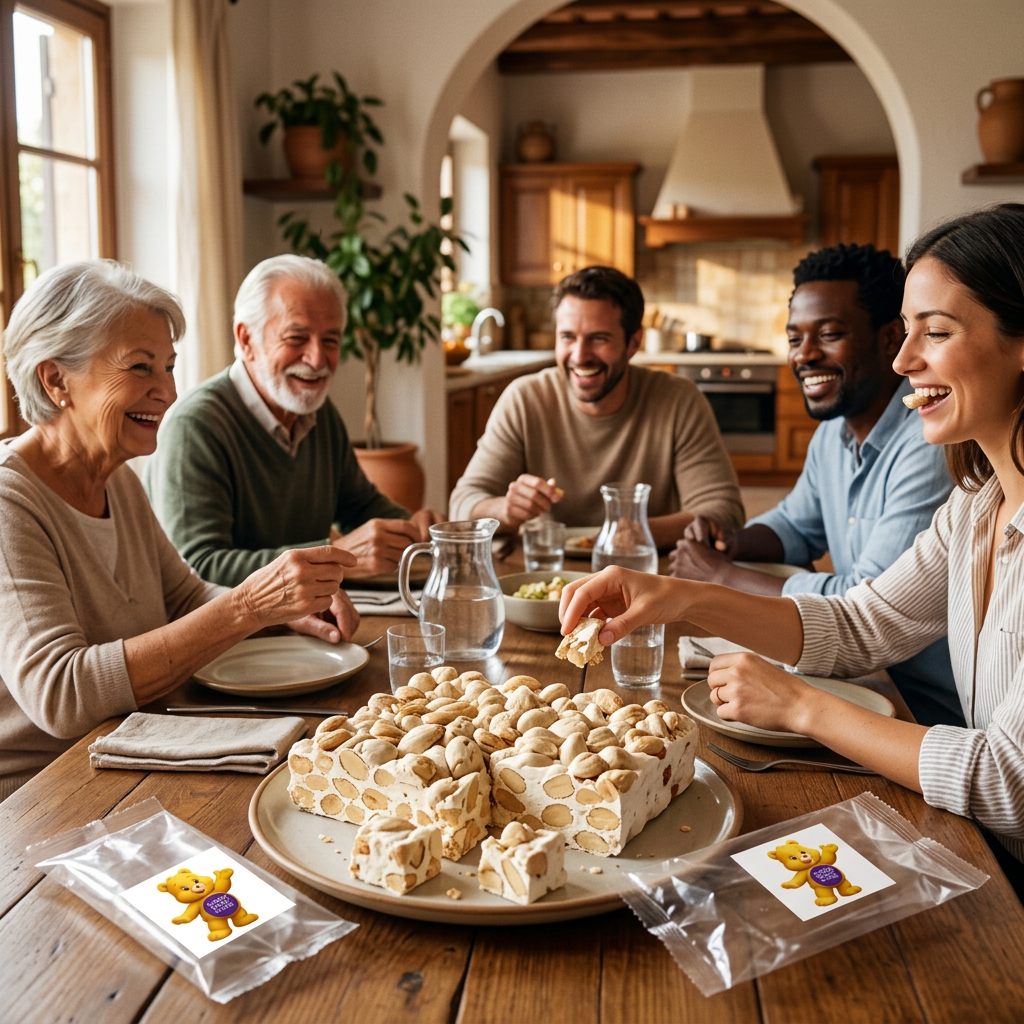 Degustazione del torrone con famiglia e amici