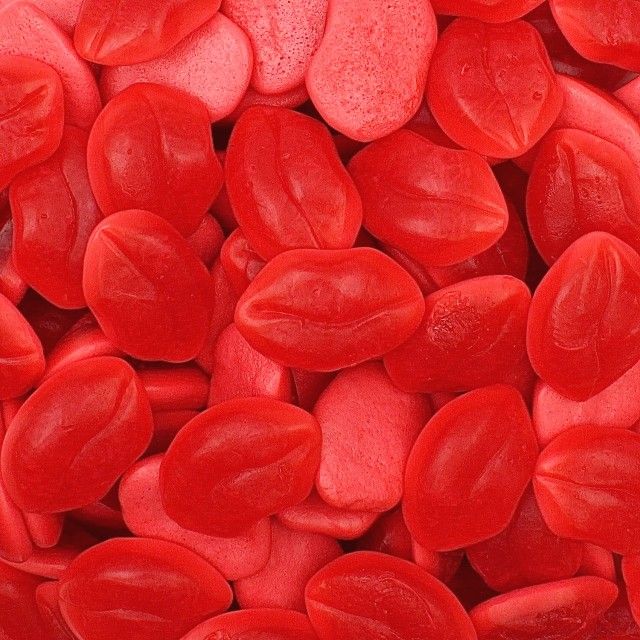 Labbra Ripiene Gusto Fragola - Caramelle Gommose Bicolore Senza Glutine 100 g