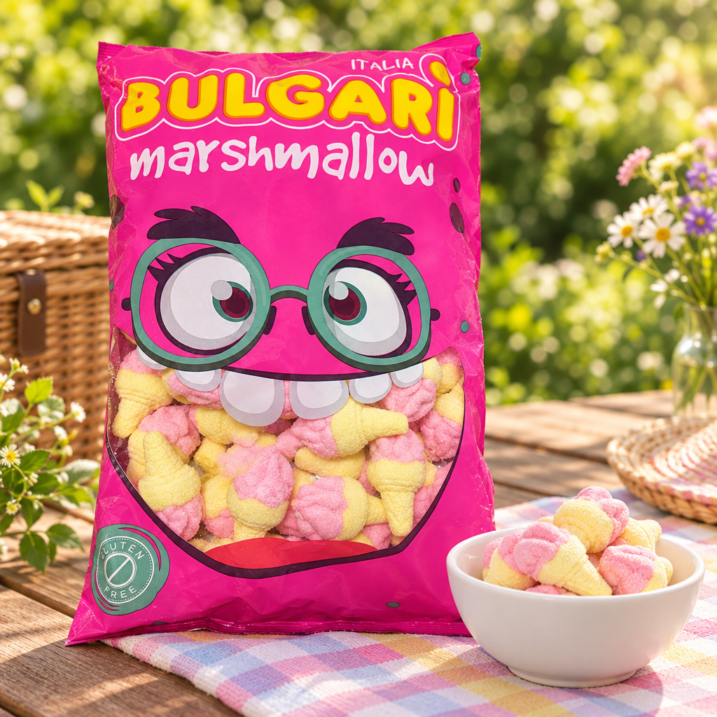 Marshmallow Bulgari in ambientazione picnic