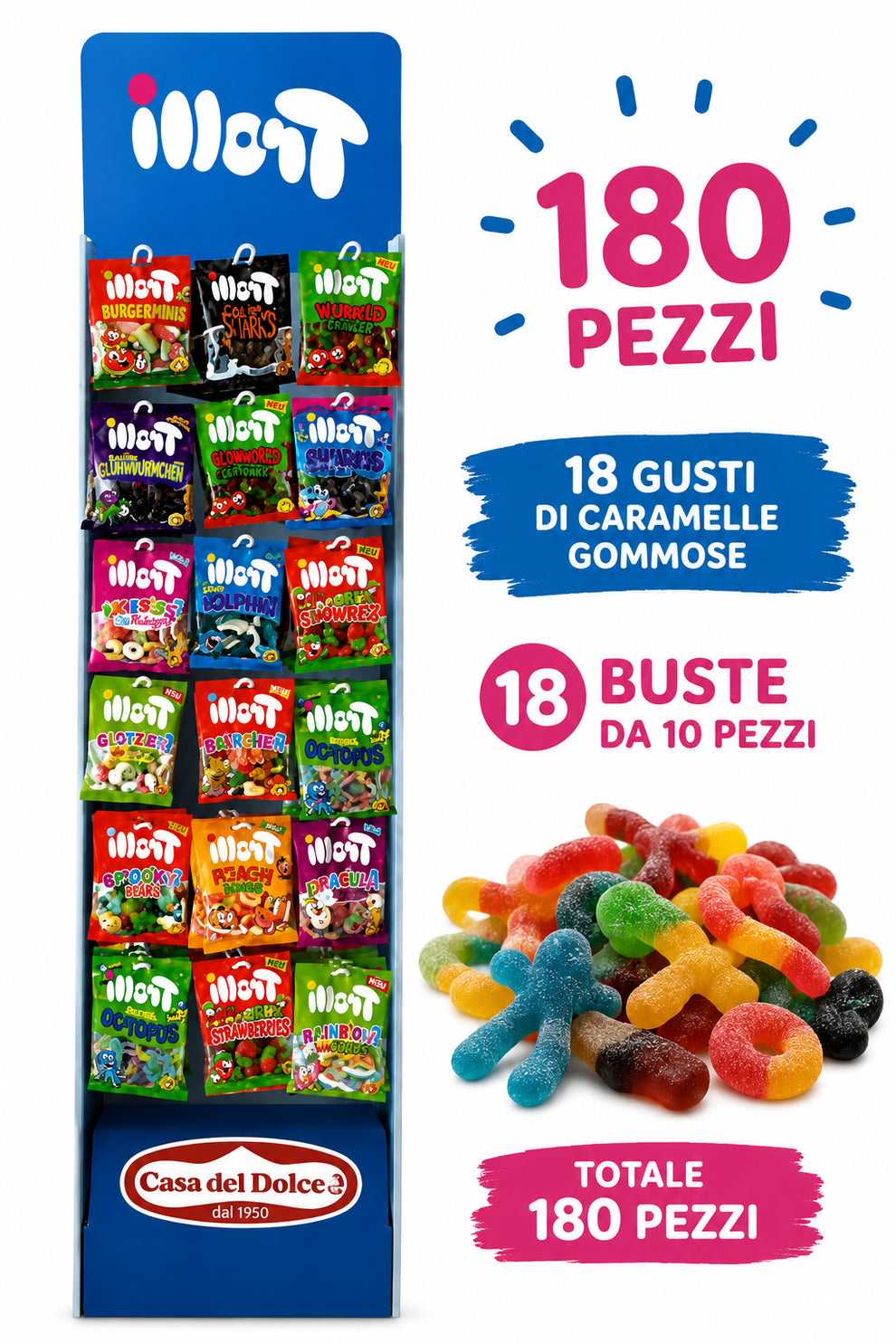 Trolli Espositore Assortito 180 Pezzi