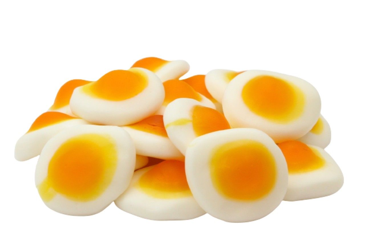 Uova Tegamino Gommosi Bicolore Lucidi 100g