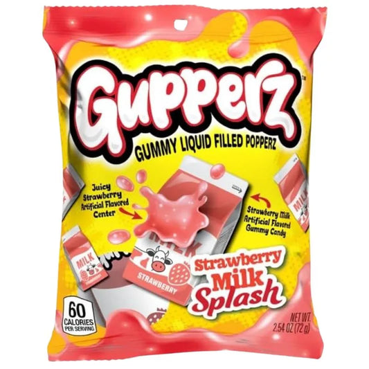 Gupperz Strawberry Milk Splash Caramella Ripiena Confezione da 72 Grammi