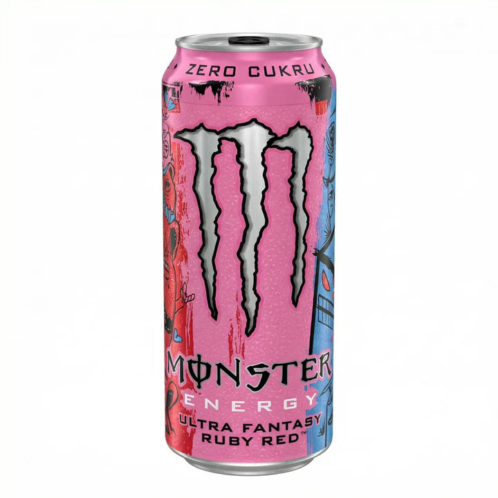 Monster Energy Ultra Fantasy Ruby Red, bevanda energetica al gusto di agrumi con nata de cocco da 500ml (Confezione da 24)