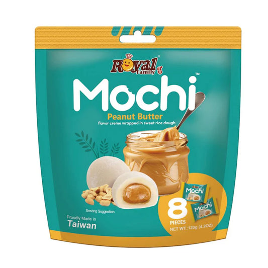 Royal Family Mochi Peanut Butter, mochi al gusto di burro di arachidi da 120g (Confezione da 12)