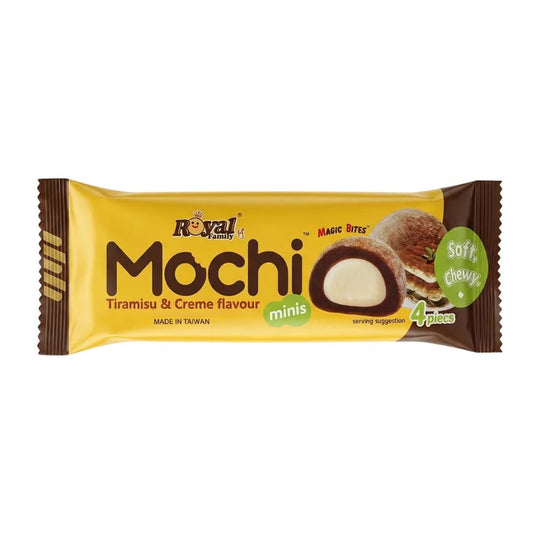 Royal Family Mochi Minis Tiramisu & Creme, mochi al gusto di tiramisù da 40g (Confezione da 12)
