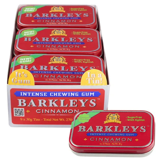 Barkleys Cinnamon Chewing Gum Confezione da 9 Pezzi gr 500