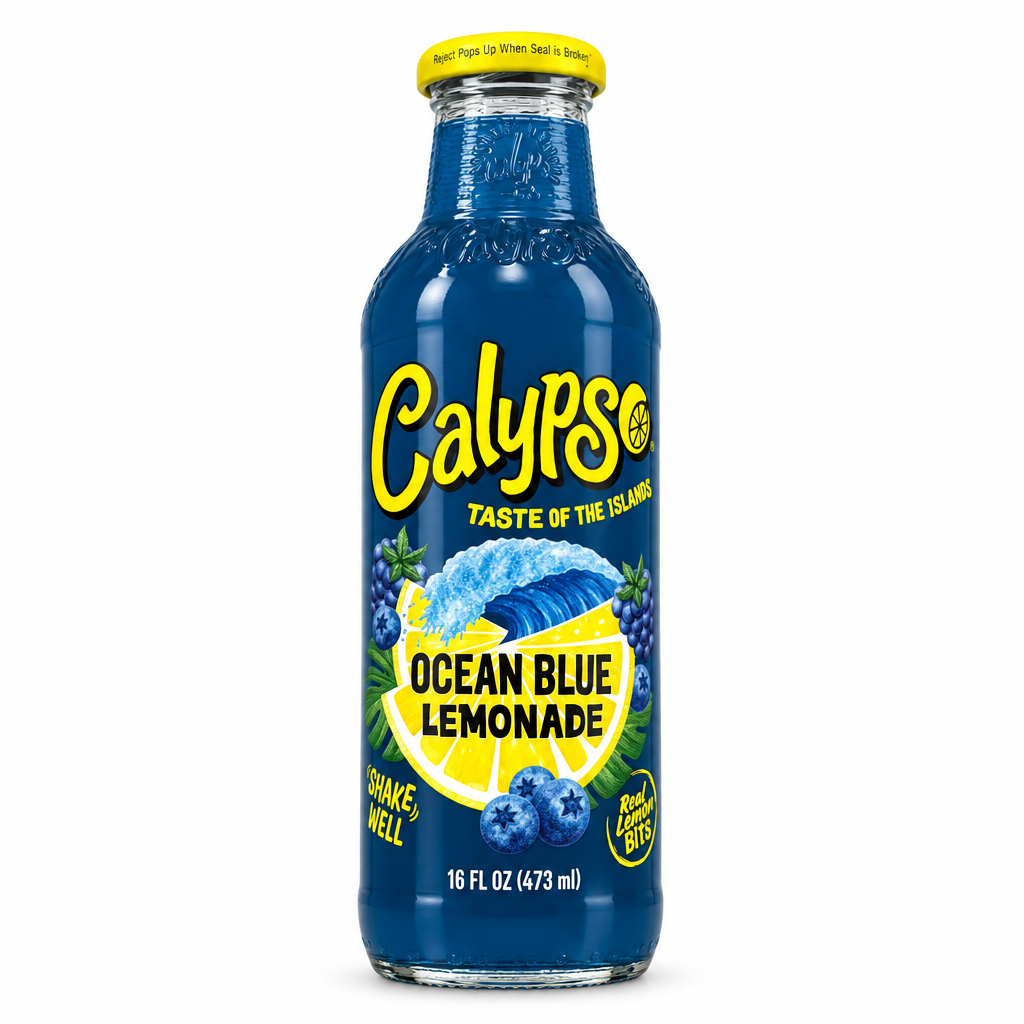 Calypso Ocean Blue Lemonade su sfondo bianco