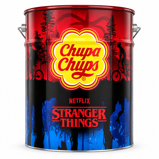 Chupa Chups Stranger Things su sfondo bianco