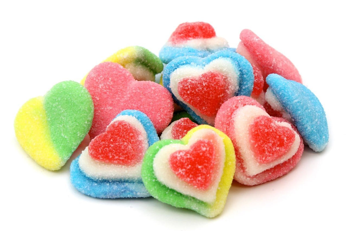 Cuori Tricolore Gommosi Zuccherati Senza Glutine 100g