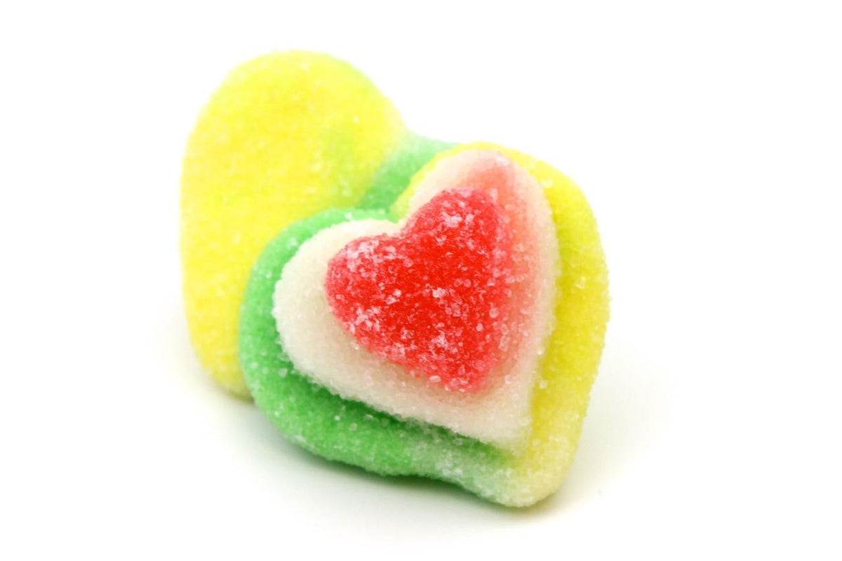 Cuori Tricolore Gommosi Zuccherati Senza Glutine 100g