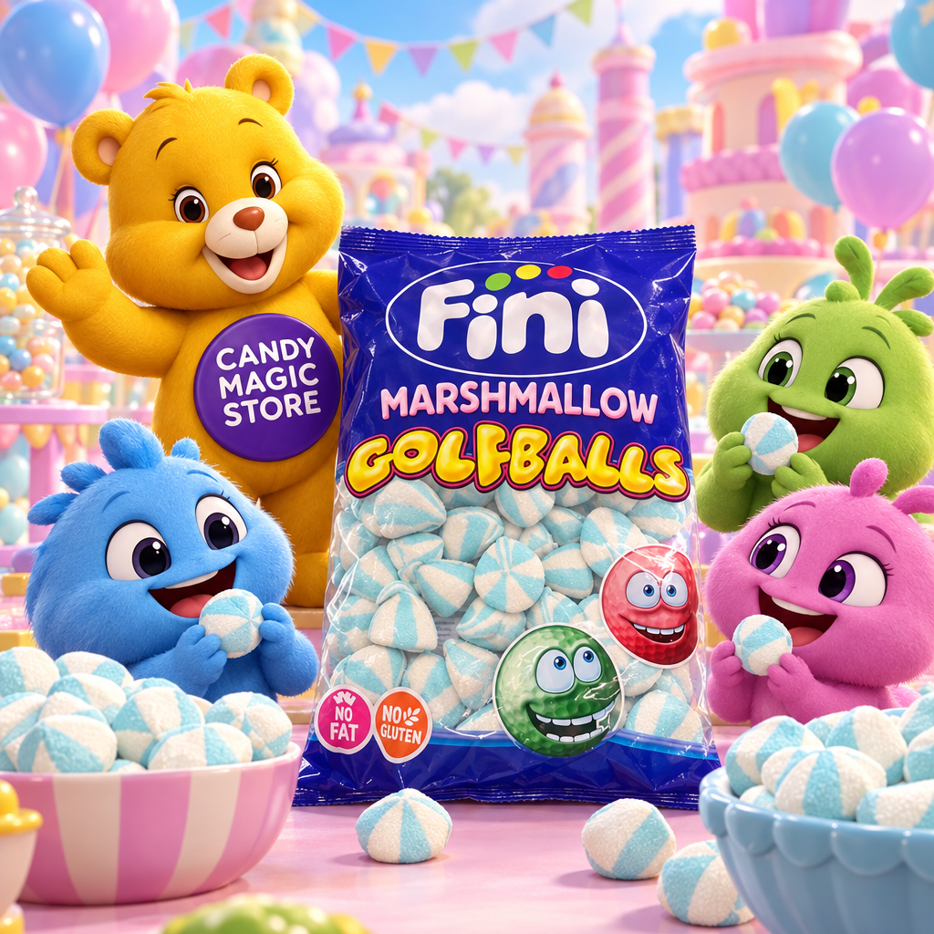 Festa animata con orsetto Candy Magic Store