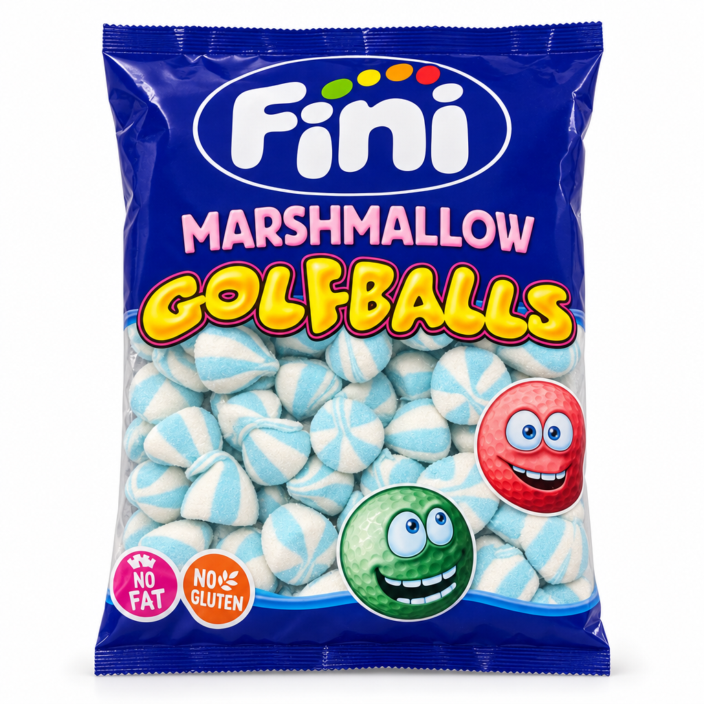 Fini Golfballs su sfondo bianco
