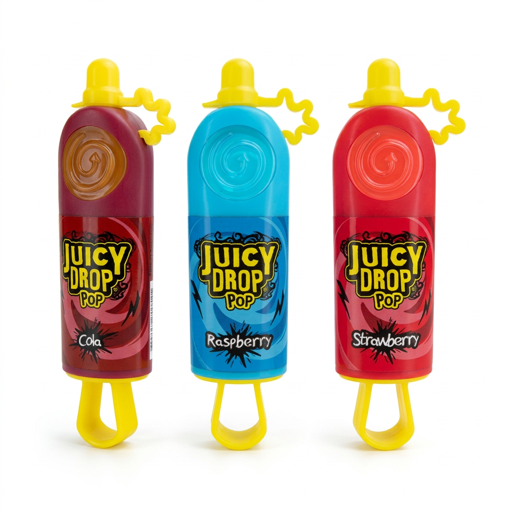 Juicy Drop Pop su sfondo bianco