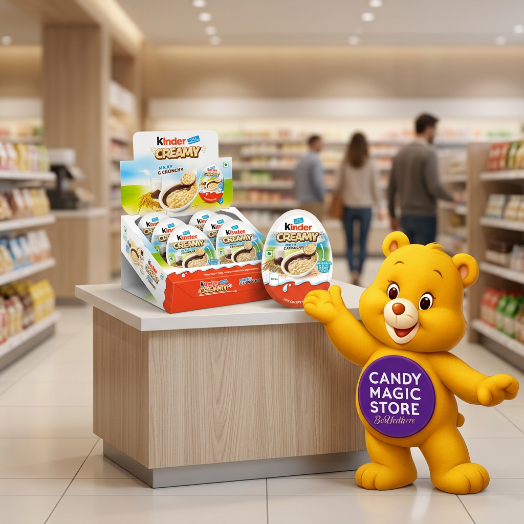 Kinder Creamy e orsetto nell’esposizione in negozio