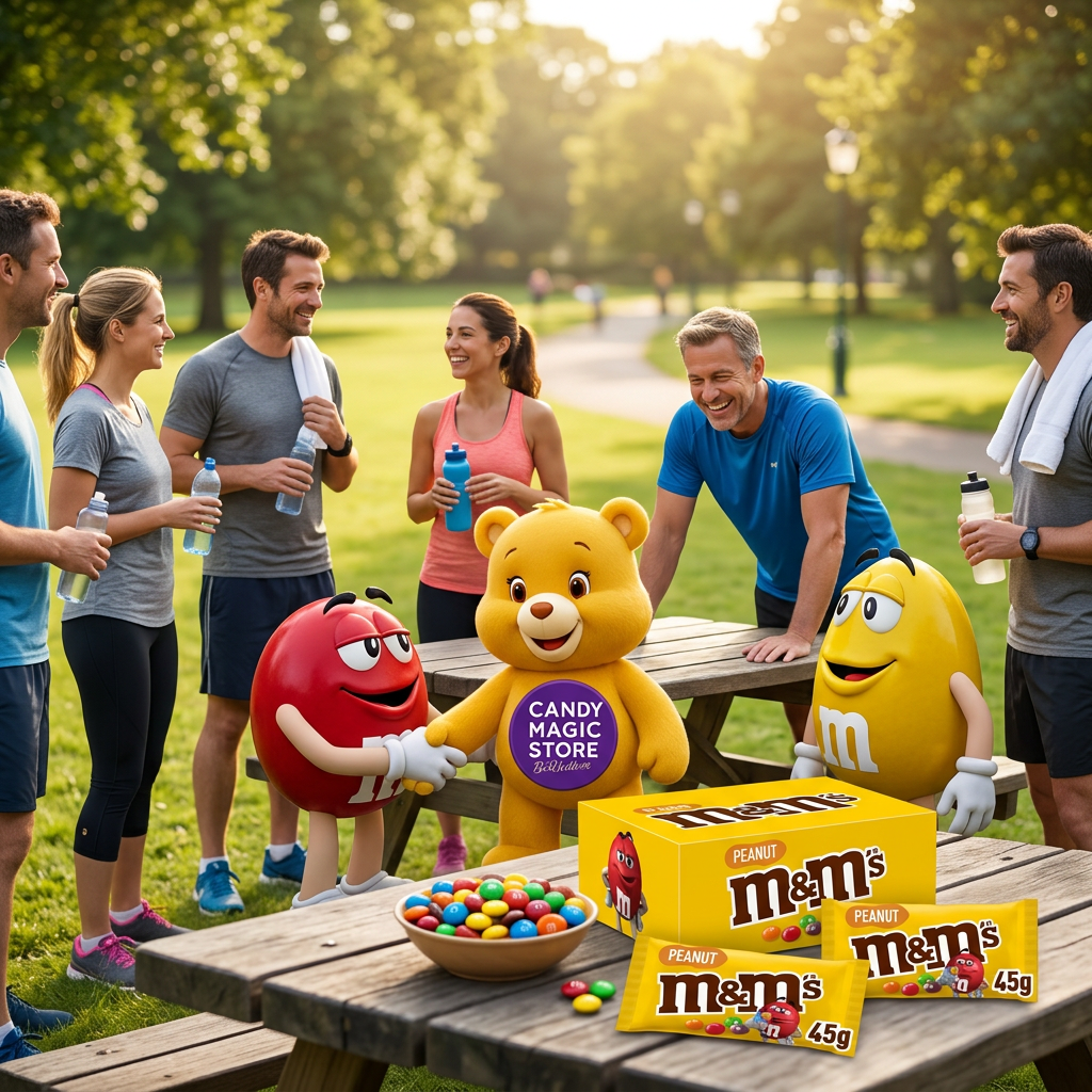 M&M’s e orsetto nella pausa dopo la corsa