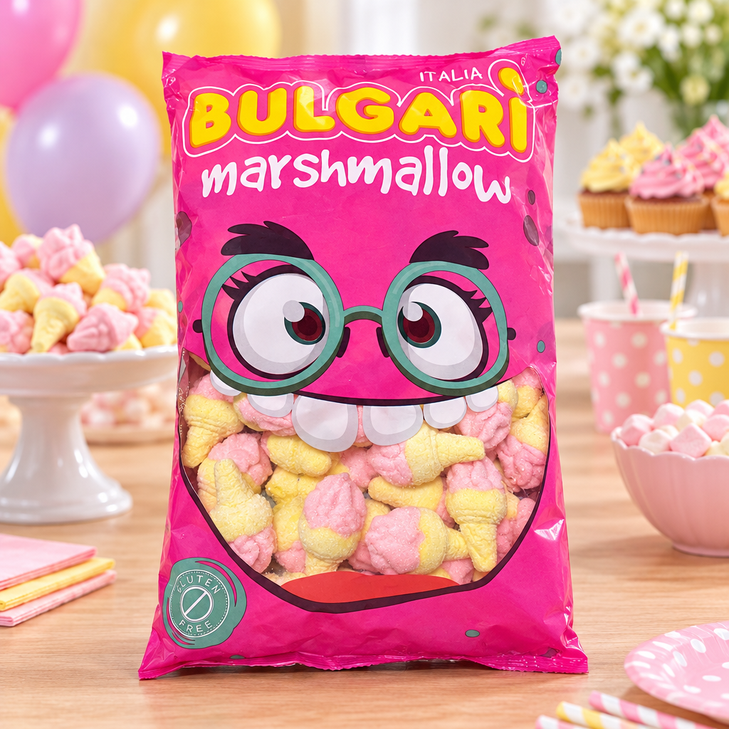 Marshmallow Bulgari su un buffet per feste