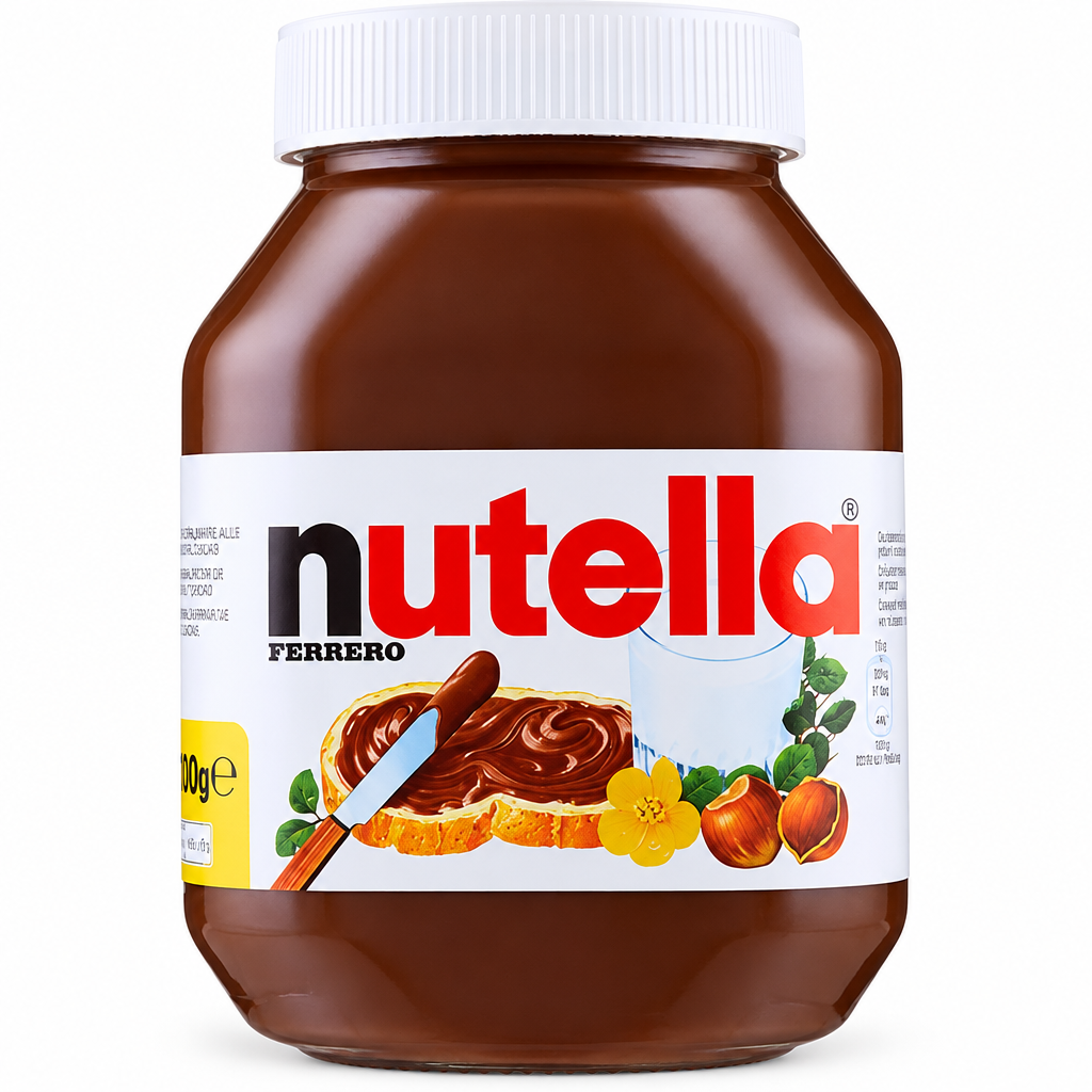 Nutella Ferrero su sfondo bianco
