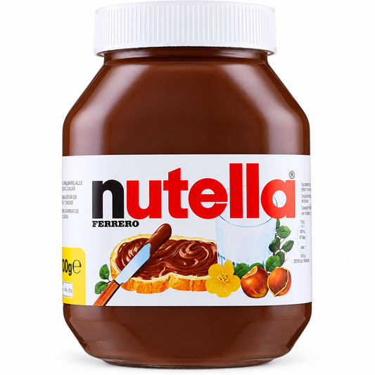 Nutella Ferrero su sfondo bianco