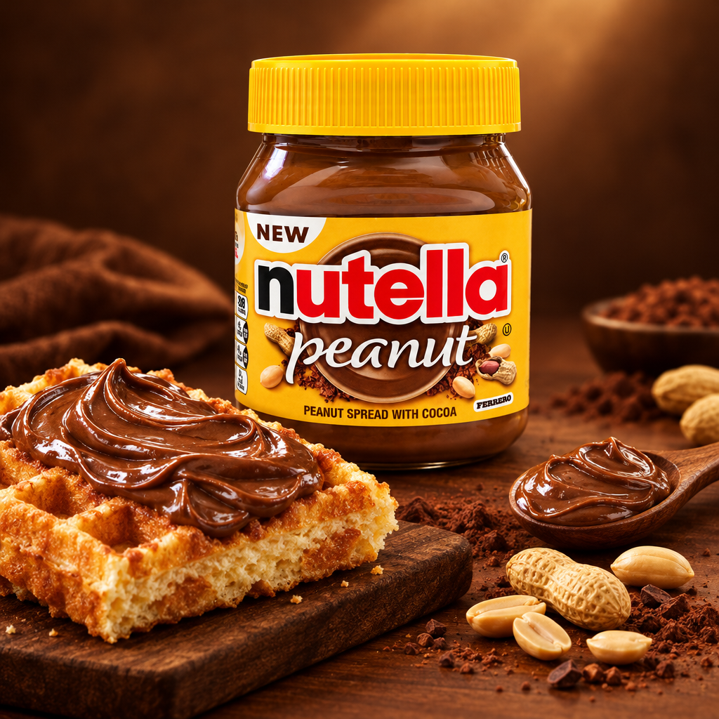 Nutella Peanut con waffle e crema al cacao e arachidi