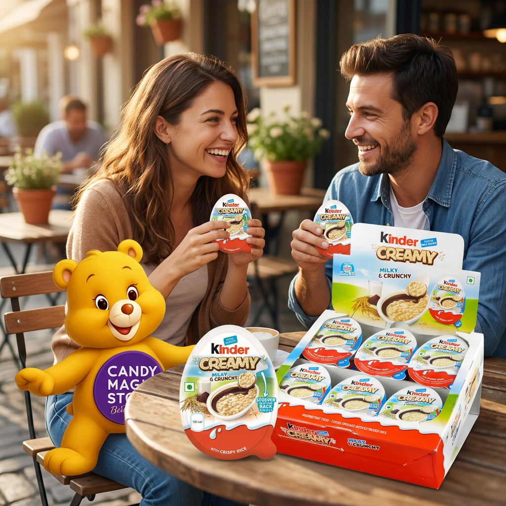 Pausa tra amici con Kinder Creamy e orsetto