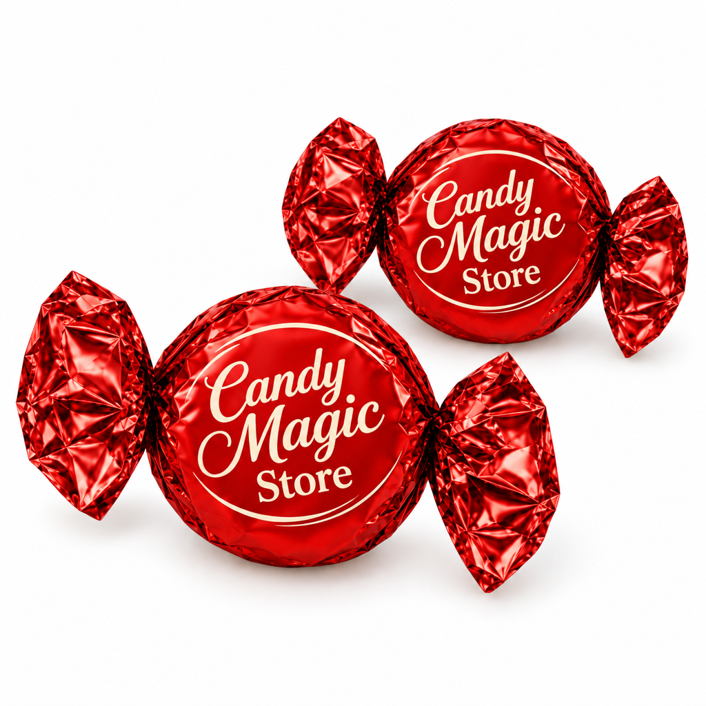 Praline Candy Magic Store con incarto rosso acceso