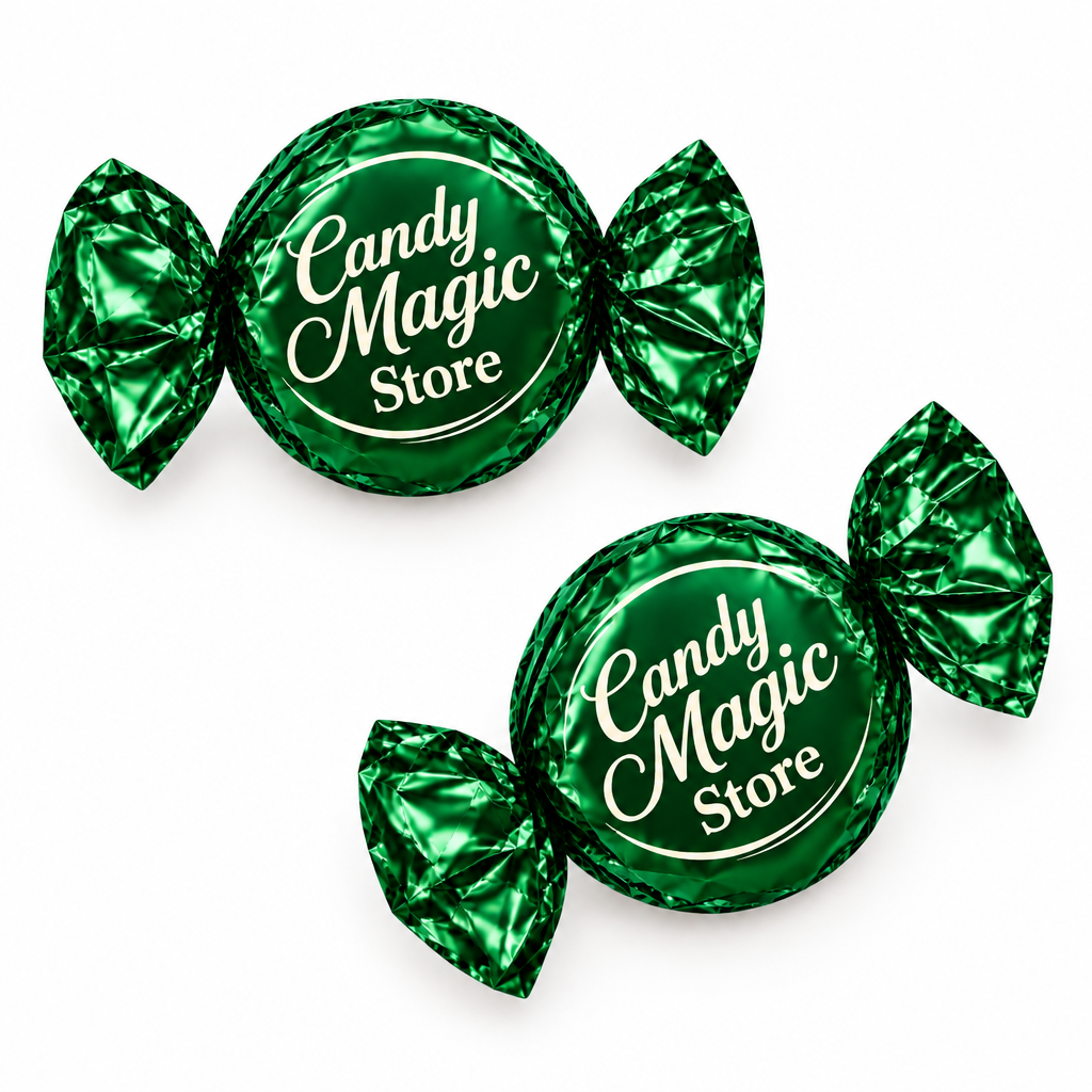 Praline verde smeraldo viste dall’alto in diagonale