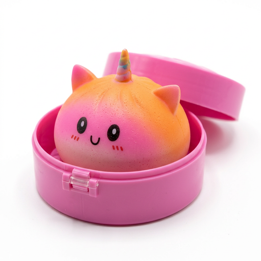 Primo piano dell’unicorno rosa e arancio