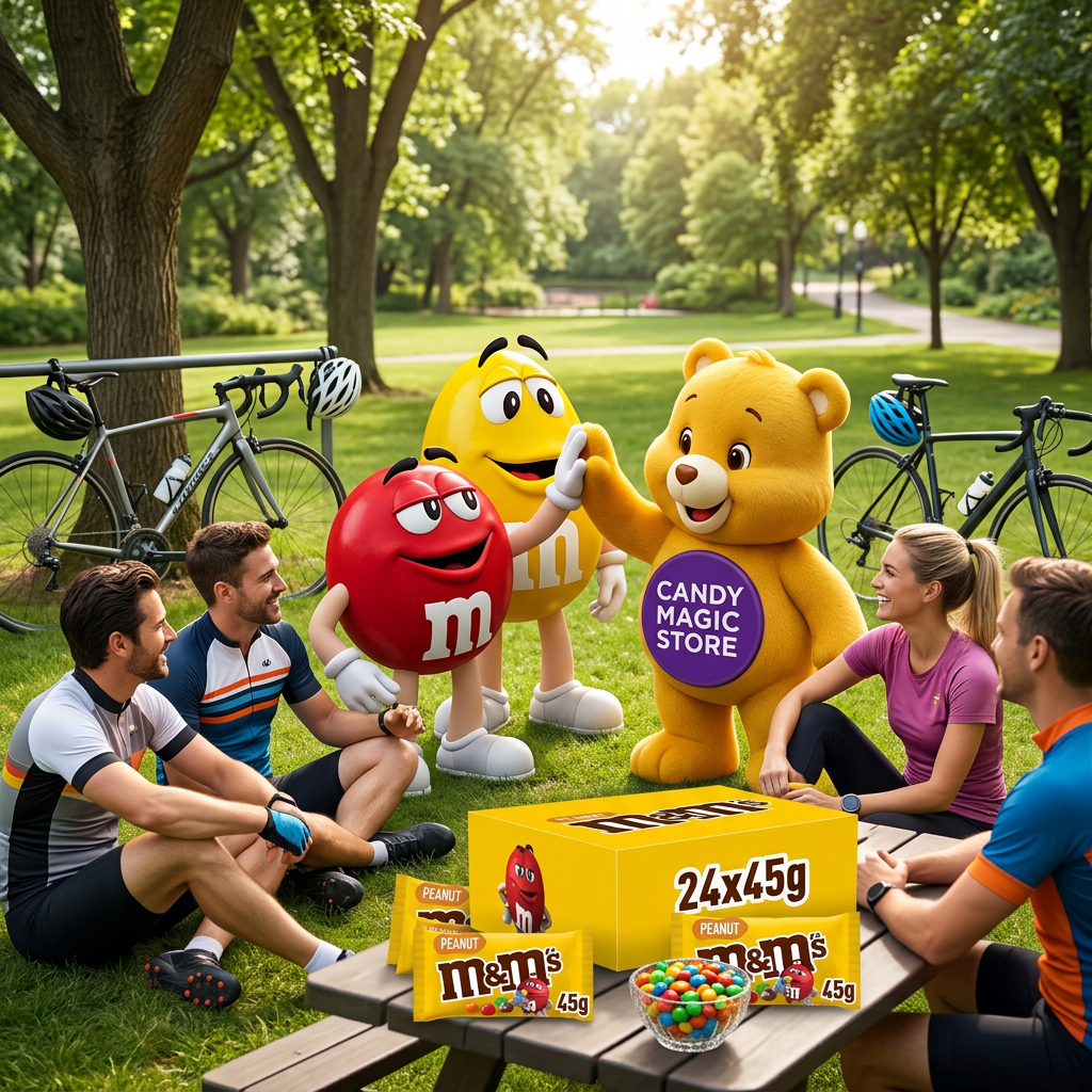 Ritrovo al parco con gli amici M&M’s e l’orsetto