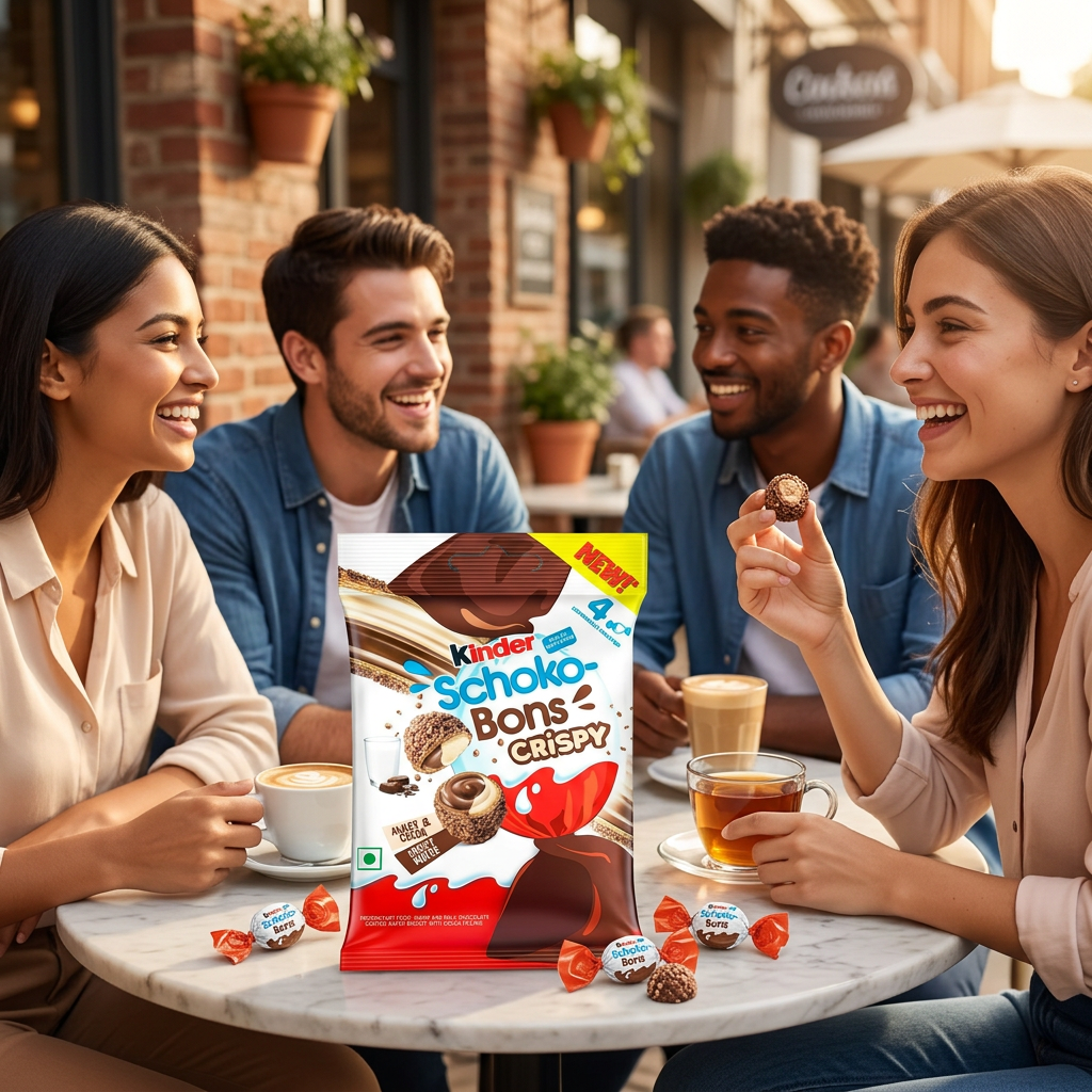 Schoko-Bons Crispy tra amici al bar
