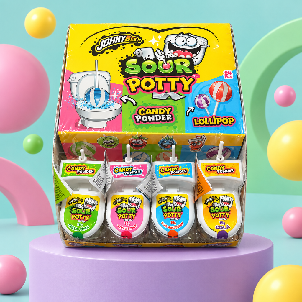Sour Potty con ambientazione colorata e giocosa