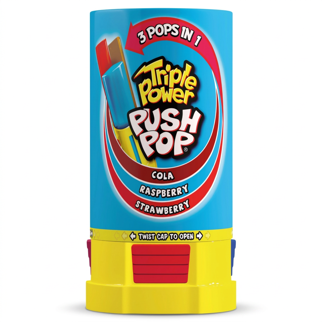 Triple Power Push Pop su sfondo bianco