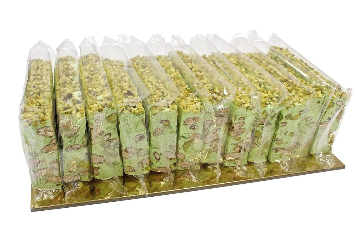 Torrone Tenero al Pistacchio e Mandorle a Fette