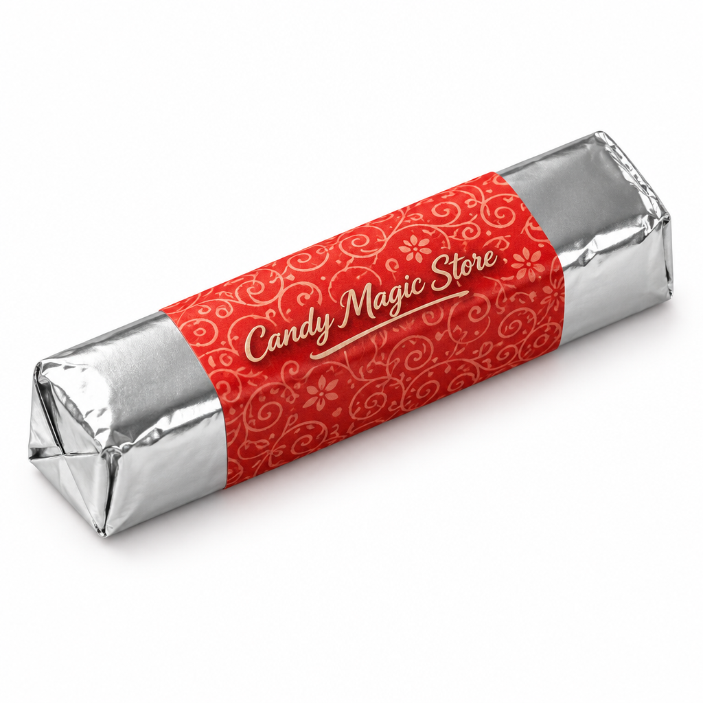Vista a tre quarti con firma Candy Magic Store
